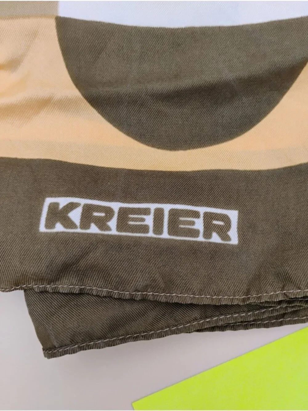 Vintage Kreier & J Wilson Geometric Scarves Orange Brown Retro Midcentury MCM